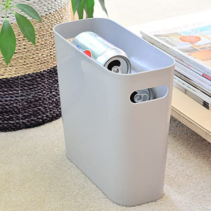 Youngever 1.5 Gallon Slim Trash Can, Plastic Garbage Container Bin, Small Trash Bin with Handles for Home Office, Living Room, Study Room, Kitchen, Bathroom (1 Pack Grey) - color: Grey