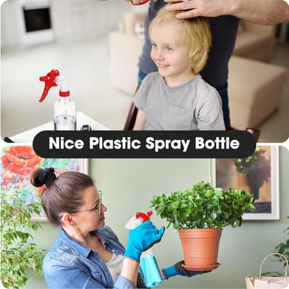 Eccliy 12 Pcs 16 Oz Plastic Spray Bottle, Adjustable Empty Reusable Sprayer for Cleaning, Planting, Water, Bathroom and Kitchen, BBQ, Commercial and Residential (Clear,Red) - color: Red, size: Clear