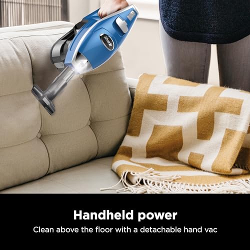 Shark HV343AMZ Rocket Corded Stick Vacuum with Self-Cleaning Brushroll, Lightweight & Maneuverable, Perfect for Pet Hair Pickup, Converts to a Hand Vacuum, Crevice Upholstery Tools, Blue/Silver - style: Rocket w/ Self-Cleaning Brushroll