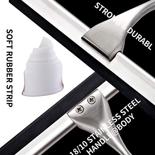 All-Purpose Shower Squeegee for Showers,Bathroom, Window and Car Glass,Heavy Duty Stainless Steel,10',10 Inches