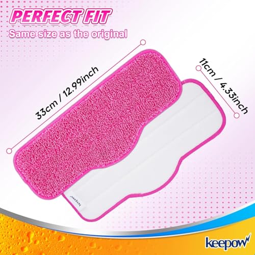 KEEPOW Microfiber Steam Mop Pads Compatible with Schenley Steam Mop 7 in 1, Washable and Reusable Mop Replacement Pads Steam Cleaner Attachments for Multi Surface Floor 2 Pack - color: Pink, 2 Pack