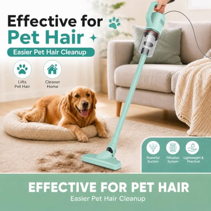 KEROMEE Stick Vacuum Cleaner, Corded Handheld Vacuum Cleaner Mini Electric Broom for Pet Hair Hardwood Floor Cat Litter Cleaning (13ft-Cord) - style: corded