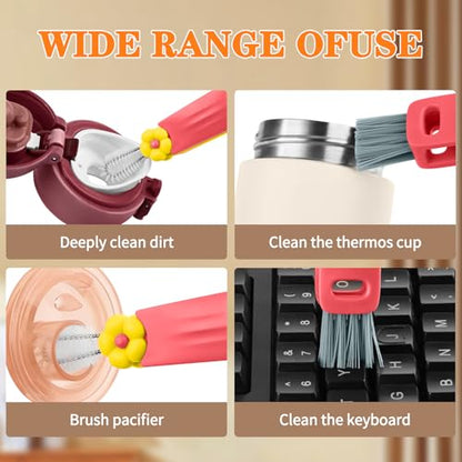 3 in 1 Cup Lid Gap Cleaning Brush Set, Multifunctional Insulation Bottle Cleaning Brush, Mutipurpose Portable Cup Lid Gap Cleaner, Home Kitchen Crevice Brush Cleaning Tools