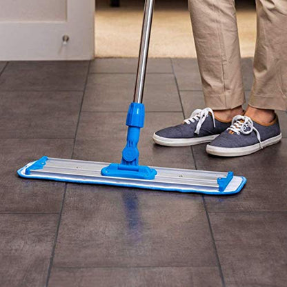 Microfiber Replacement Mop Pad, 18" x 6" Wet & Dry Home & Commercial Cleaning Refills, Reusable Floor Mop Pads (6 Pack) Blue - color: Blue