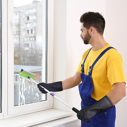 Bamllum 4 Pairs Rubber Kitchen Dishwashing Gloves - Reusable Household Cleaning Gloves for Washing Dishes and Cleaning Tasks, Flexible Long-lasting and Non-Slip (X-Large, Black) - size: X-Large