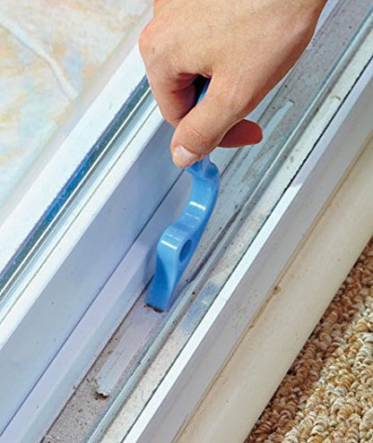 2pcs Hand-held Groove Gap Cleaning Tools Door Window Track Kitchen Cleaning Brushes (Sky Blue) - color: Sky Blue