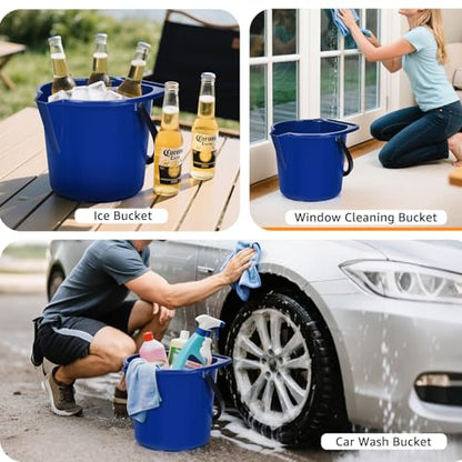 Matthew Cleaning 4.2 Gallon Mop Bucket, Heavy Duty Plastic Cleaning Bucket with Built-in Pour Spout, Mop Holder and Comfort Grip Handle, House and Commercial Cleaning Supplies, 1 Pack Blue - color: Blue, size: 1 Pack