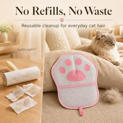Pet Hair Remover for Bed, Couch & Clothes, Reusable Lint Roller Alternative, 2-Pack Cat Hair Remover for Furniture, No Refills Needed