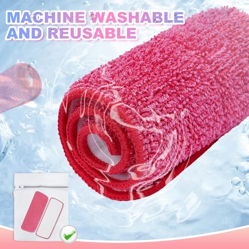 Replacement Microfiber Mop Pads Compatible with Rubbermaid Reveal Spray Mop, 16.5" Reusable Wet & Dry Floor Cleaning Pad Refills Fit for Any Microfiber Reveal Flat Mops(4 Pack) - size: 16.5'' x 5.5