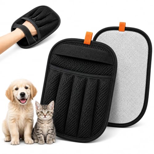 Pet Hair Removal Glove by ZOPP – Five-Finger Magic Brush for Dog & Cat Hair Remover | Electrostatic Reusable Lint Remover for Couch, Sofa, Car Seats, Carpet, Clothing & Beds (Pack of 1)