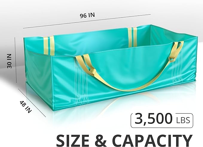TidyFriend 2 Pack Dumpster Bag for Waste Management Hold up to 3,500 lbs, Heavy Duty & Reusable Yard Waste Container for Home Renovation & Yard Cleanup, Debris, Landscaping, Roofing Shingles - size: 2 Pack, style: 96 Inches Length