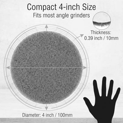 4 Inch 800 Grit Drill Brush Scrubber Scouring Pads, 20 Pcs Hook & Loop Power Scrubber Scour Pads for Rotary Tools, Random Orbital Sander (Grey) - style: Grey - 800#