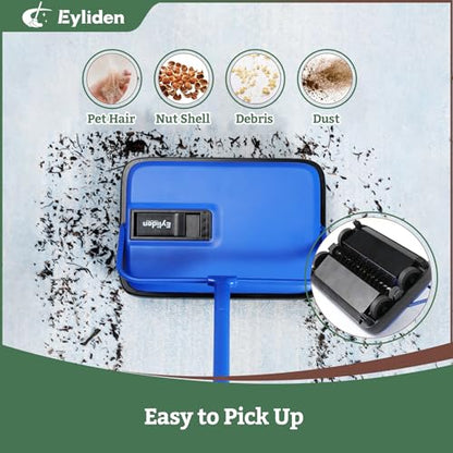 Eyliden Carpet Sweeper, Mini Size Lightweight Hand Push - No Noise, Non-Electric, Easy Manual Sweeping Only for Carpet Cleaning (Blue) - color: Blue