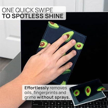 Microfiber Wholesale Quick Cloth Glasses Cleaning Cloths–5x7 Avocado 2-Pack with Case | Double-Sided Lens Cleaner for Eyeglasses, Camera, Screens & Glass | Reusable Microfiber Glass Polishing Cloths - color: Avocado, size: 5"x7"