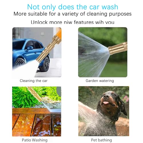 High-Pressure Brass Adjustable Twist Nozzle, Garden Hose Heavy Duty Nozzle Sprayer for Car Washing, Cleaning,Patio, Lawn,2-Pack ﻿ - size: 1.2*1.2*4