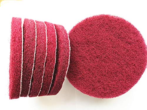 HUAWELL Drill Powered Brush Tile Scrubber Scouring Pads Cleaning Kit, 2 Different Stiffness, Disc Pad Holder with 12 Scrubbing Pads, Cleans Large Flat Areas (5 Inch)