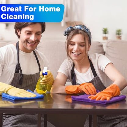 Nuenen Cleaning Cloths for Cars 16 x 16 Inch Ultra Absorbent Towels Drying Microfiber Reusable Cleaning Supplies House Kitchen Window Microfiber Towel (Purple,Blue,Green,60 Pcs) - color: Purple,blue,green