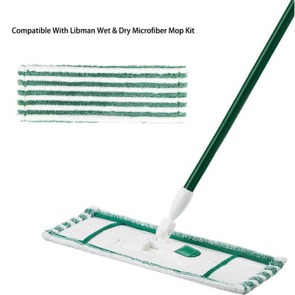 Libman Wet & Dry Microfiber Mop Refills - 2 Pack Reusable Washable Microfiber Cloth Mop Head Pads for Wet and Dry Use