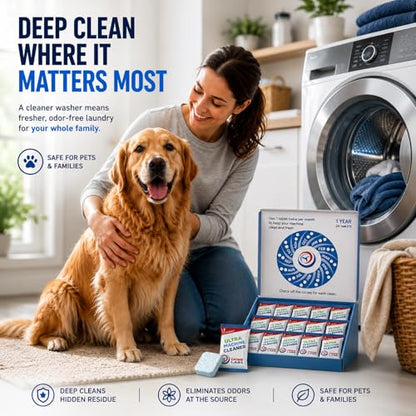 Washing Machine Cleaner Ultra – Pet Owners Edition | Deep Cleaning & Freshening | Removes Odors & Residue from Pet Laundry | Front & Top Load Washers HE Supported | 24 Tablets 1 Year Supply GRIME LABS - style: ULTRA Washing Machine Pet Owners