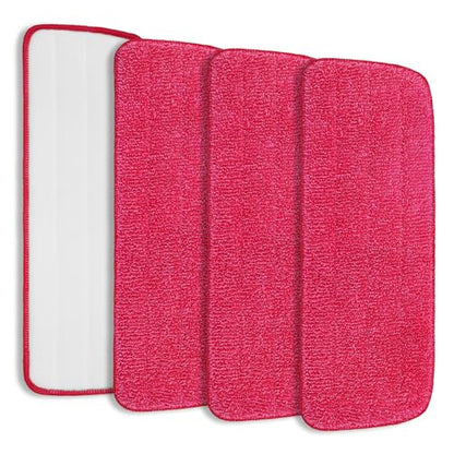 Replacement Microfiber Mop Pads Compatible with Rubbermaid Reveal Spray Mop, 16.5" Reusable Wet & Dry Floor Cleaning Pad Refills Fit for Any Microfiber Reveal Flat Mops(4 Pack) - size: 16.5'' x 5.5