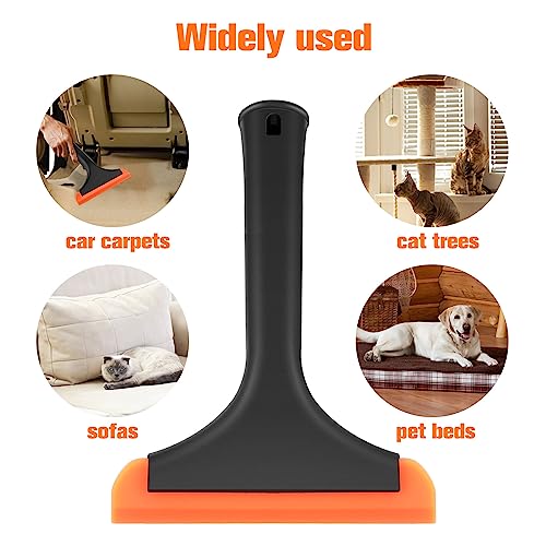 Silicone Pet Hair Removal,Pet Hair rubber Carpet Rake Cat Dog Hair Remover with 8in Long Handle Pet Hair Remover for Furniture Couch Carpet