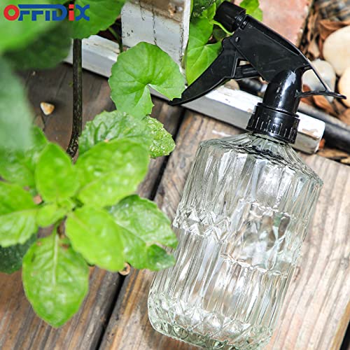 OFFIDIX Glass Spray Bottle,Plant Mister,Pressure Watering Can,Water Spray Bottle with Adjustable Nozzle,0.43L/15.17oz Handheld Spray Bottles for Outdoor Indoor Garden,Cleaning Solutions - color: C-Transparent