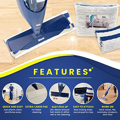 Microfiber Disposable Mop Pad for All 16-18'' Hook & Loop System Mop, Wet Dry Cleaning Pad Compatible with Bona,Rubbermaid,Turbo,Norwex (50 Pack) - color: 18 In, 50 Pack