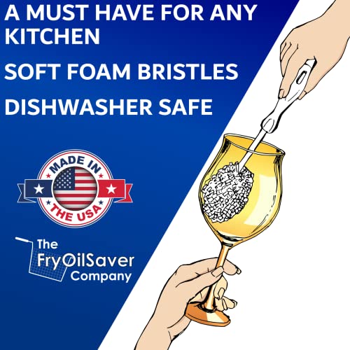 Foam Goblet Wine Glass Cleaner Brush - Foam Wine Glass Brush Cleaner - Non-Scratch & Soft Bristles for Wide Neck Glasses - Dishwasher Safe - For Home, Hotel, Restaurant, Bar - by FryOilSaver Co. B232C - size: Goblet