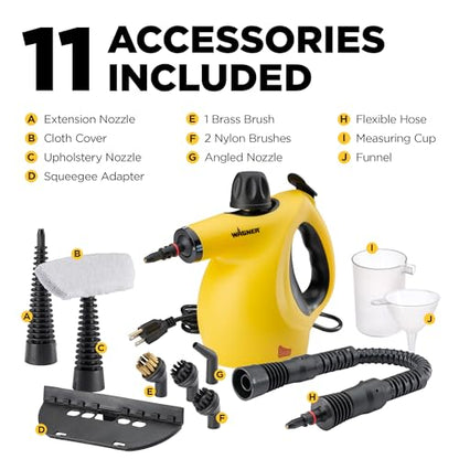 Wagner 2460111 505e Handheld Steam Cleaner, Multi-purpose Steamer, 11 Attachments, Chemical-Free Cleaning, Pet and Kid Safe