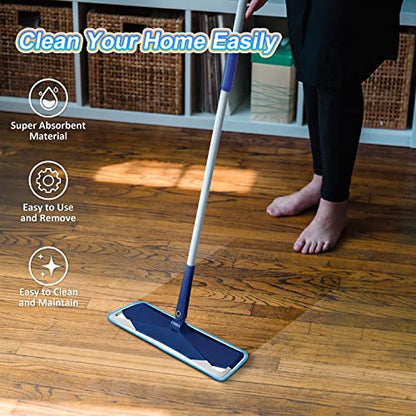 3 Pack Microfiber Mop Pads Replacement for Wet/Dry Mops Floor Cleaning Reusable Mopping Pads Refills for Spray Mops Compatible with Bona Floors Care System and Any Microfiber Flat Spray Mop