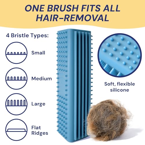 Magic Pet Hair Block Brush (Sky Blue) | Ultimate Dog & Cat Hair Remover for Sofa, Furniture, Carpet, Bedding, and Clothing | Reusable, Durable, and Easy to Use - color: Sky Blue