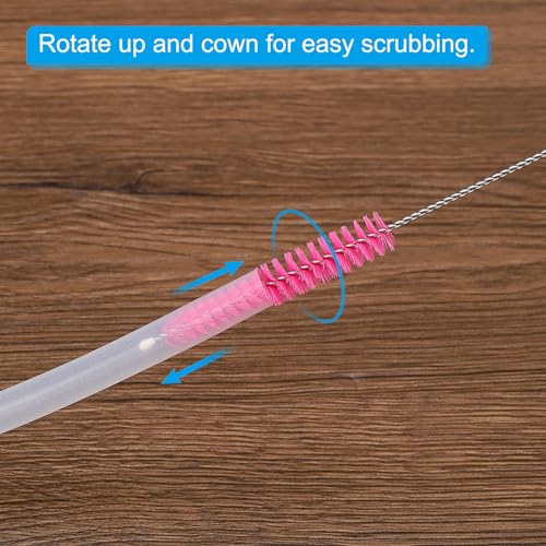 PATIKIL 10"x3/8" Long Straw Brush, 10 Pcs Drinking Straw Cleaning Brush Nylon Pipe Tube Cleaner Brush for Cleaning Straws Pot Spout, Blue - color: Blue, size: 10"x3/8"