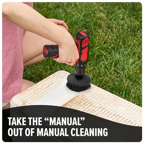 Dirt Devil Hard Bristle Cleaning Brush Set, 2 Piece, 2" and 3.5" Brushes Included, for Use on Brick, Grout, Cast Iron and More, Heavy Duty Cleaning, Scrubber Brush Drill Attachment for Cleaning - style: Hard Bristle Brush