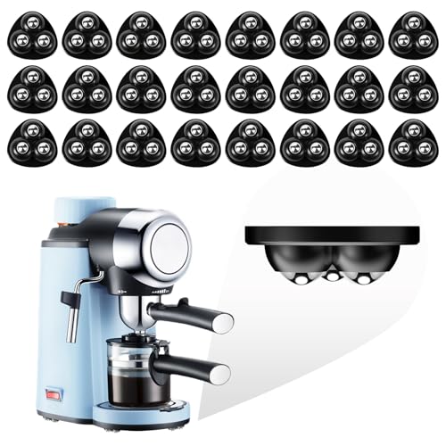 Self Adhesive Appliance Sliders 24 Pack Kitchen & Furniture Rollers | Move Small Appliances Easily 360° Glide No Tools Peel Stick 12lbs Per Wheel - color: Black, size: 24pcs