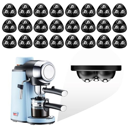 Self Adhesive Appliance Sliders 24 Pack Kitchen & Furniture Rollers | Move Small Appliances Easily 360° Glide No Tools Peel Stick 12lbs Per Wheel - color: Black, size: 24pcs