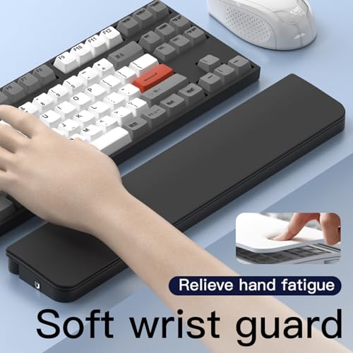 Ergonomic Keyboard Wrist Rest Cleaning Kit, 22 in 1 Cleaning Kits Wrist Rest for Keyboard, Non-Slip Springy Sponge Keyboard Rest Pad with Deep Cleaning Cleaning Tools for Earbuds, Lens, Charging Port - color: Black