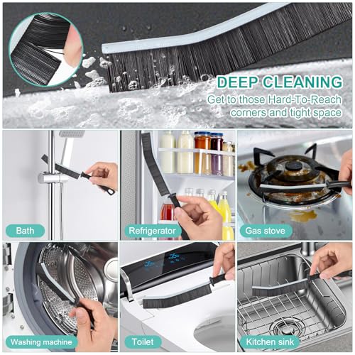 Crevice Cleaning Brush, Hard Bristle Brush for Cleaning, Multifunctional Gap Cleaning Brush Tool, Household Cleaning Tools for Kitchen, Bathroom, Toilet, Sink, Bathtub (5PCS)