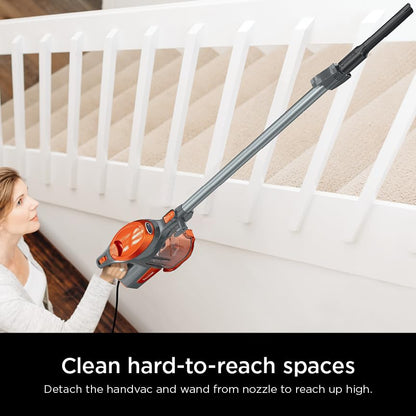 Shark HV302 Rocket Pet Corded Stick Vacuum, Lightweight with Swivel Steering for Carpets & Hard Floors, Converts to Hand Vacuum, Includes Crevice Tool, Pet Multi-Tool & Precision Duster, Orange - style: Rocket Pet