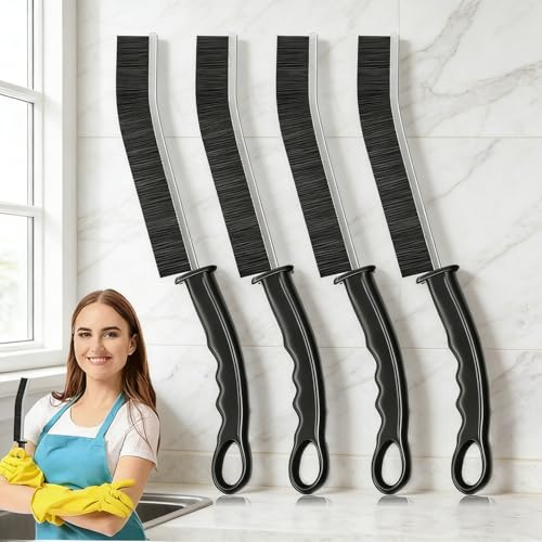 4PCS Crevice Cleaning Brush, Hard Bristle Crevice Cleaning Brush, Multifunctional Cleaning Gap Brush Tool for Home, Bathroom, Kitchen, Window Track, Bathtub, Vehicle, Faucets, Bowl, Teapot, Cup Use