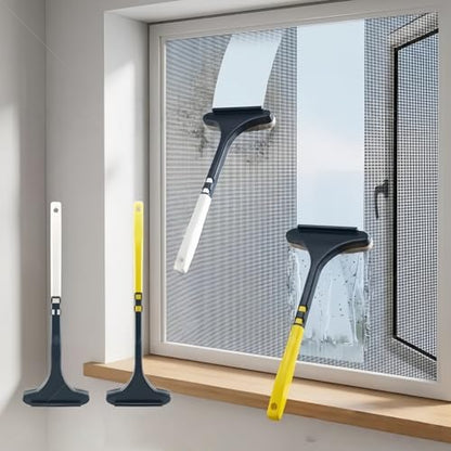 2Pack Window Cleaning Brush Screens and Glass Wet and Dry 2 in 1 Versatile Tool Yellow-Green and White-Green - color: Yellow-green and White-green