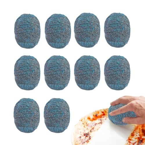 Metal Scrub | Effective Steel Soap Scrubber | 10X Abrasive Reusable Multi-Purpose Brush for Grime Sink Pans Hygiene Stovetops Pots Skillets Stubborn Grease