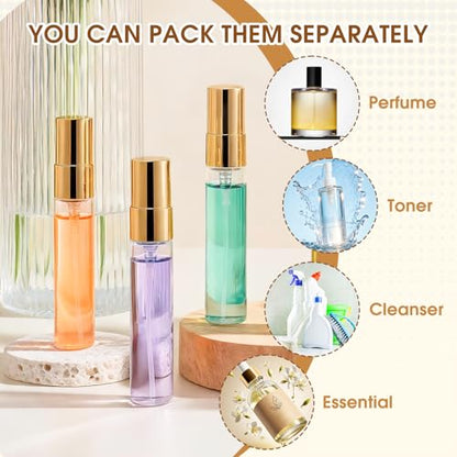 Mini Glass Spray Bottle 20pcs 5ml Clear Spray Bottle Empty, Fine Mist Refillable Mini Perfume Spray Bottle, Perfume Atomizer, Travel Spray Bottle For Hair, Small Empty Sample Containers Portable - style: Spray Bottle5ml-20P