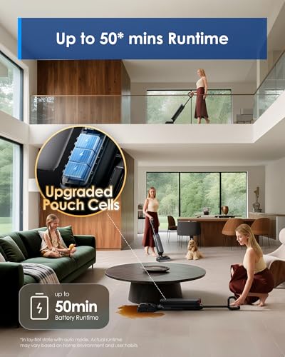 Tineco Wet Dry Vacuum Cleaner 22kPa Suction Floor Cleaner Mop, 50 Min Runtime, iLoop Smart Sensor, DualBlock Anti-Tangle Design, 185℉ Flashdry, Dual-Edge Cleaning, 180° Lay-Flat, Floor One S7 Artist - style: Floor One S7 Artist