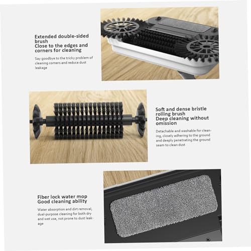 Floor Sweeper, 2-in-1 360° Rotating Hand Push Sweeper, High Efficient Carpet with Long Handle, Hanging Manual Vacuum for Home Office Carpet Manual Push