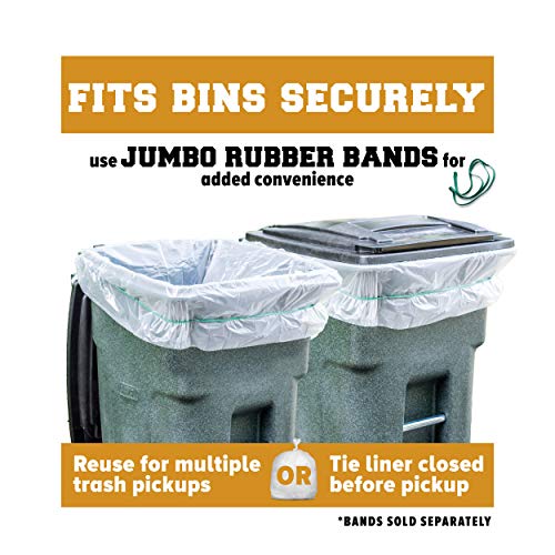 Plasticplace 64-65 Gallon Trash Can Liners for Toter │ 1.5 Mil │ Clear Heavy Duty Garbage Bags │ 50” X 60” (50Count) (W65LDCTL) - color: Clear
