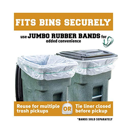 Plasticplace 64-65 Gallon Trash Can Liners for Toter │ 1.5 Mil │ Clear Heavy Duty Garbage Bags │ 50” X 60” (50Count) (W65LDCTL) - color: Clear