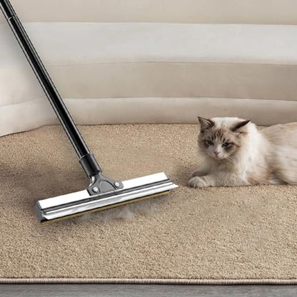 Yoidesu Carpet Rake for Pet Hair Removal, Washable Reusable Pet Hair Remover with Adjustable Long Handle, Cat Dog Carpet Rake Scraper with Ultra Thin Metal Teeth
