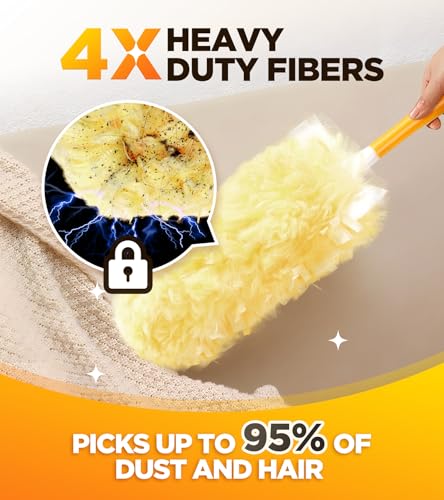 30 Count Heavy Duty Duster Refills for Swiffer, Multisurface 360° Larger Size Dusters with 4X Microfibers, Unscented Disposable Dusters for Cleaning Home, Blinds, Fans, Corners (Only Duster) - size: 30 Count