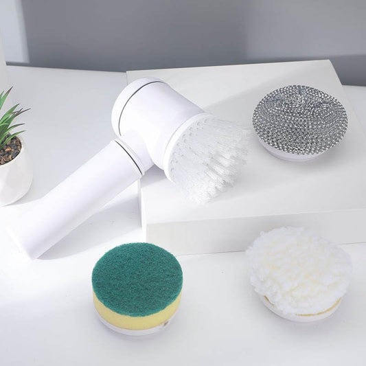 5 in 1 Cordless Electric Spin Scrubber & Power Scrubber - Rechargeable Battery, Fast Cleaning for Bathroom, Shower, Tile, Kitchen Floors, Household Cleaning Tools