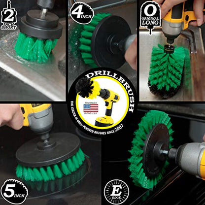 Rotating Nylon Spin Scrubber - Grout and Oven Cleaner Brush Set - Kitchen Cleaning Supplies - Gap Cleaning Brush Kit- Stainless Steel Appliances - Washing Machine, Microwave, Air Fryer & Wall Cleaner - color: Green